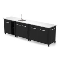 Cozze Outdoor Küche mit Spüle und 2 Schränken - 160 x 250 cm - Set 8 Cozze Outdoor Küche mit Spüle und 2 Schränken - 160 x 250 cm - Set 8