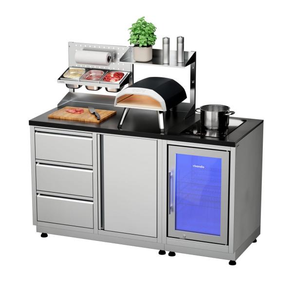 Outdoorküche vivandio quub / Outdoor Kochstation mit Kühlschrank und Kochfeld