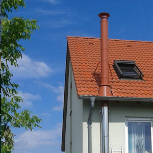 zweifarbiger Edelstahlschornstein