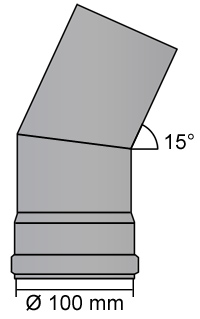 Pelletrohr Bogen 100 mm 15° Schwarz Pellet Ofenrohr Rauchrohr Knie