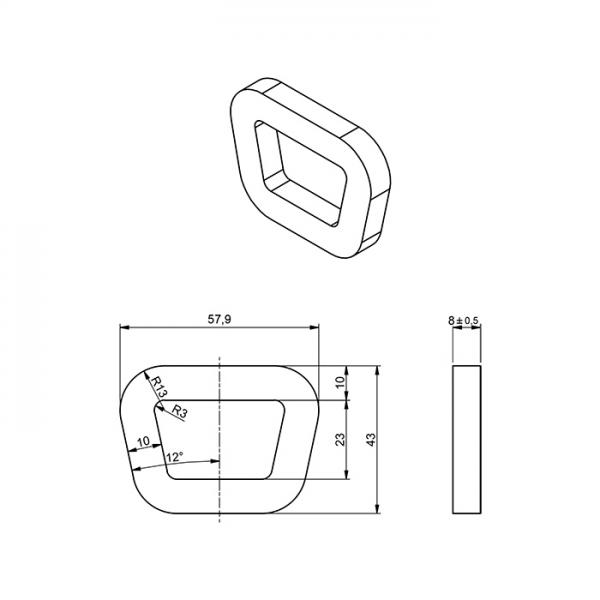 Dichtung Rüttelrost Unterteil Scan 66 Kaminofen (51050570)