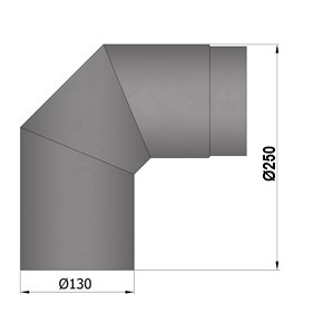 Ofenrohr Bogen 130 mm 90° Starr Gussgrau Rauchrohr