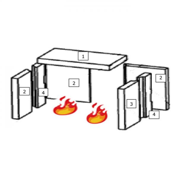 Feuerraumauskleidung Seitenstein Rechts Wamsler Kaminofen Mono (125426)