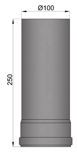 Pelletrohr 100 x 250 mm Schwarz Rohr Ofenrohr Pellet Rauchrohr