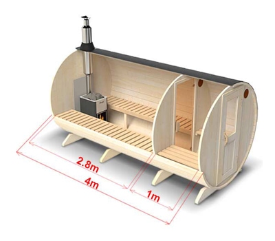 Gartensauna S4P Abmessungen