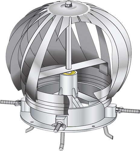 Drehbarer Schornsteinaufsatz Aspirotor DN 200 mm