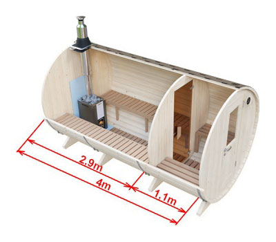 Gartensauna S4P Abmessungen Gartensauna S4P Abmessungen