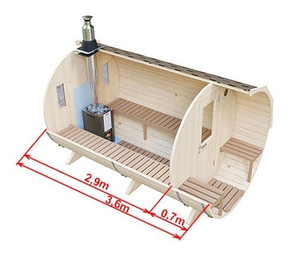 Gartensauna S4PV Abmessungen Gartensauna S3V Abmessungen