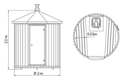Gartensauna SH Abmessungen Gartensauna SH Abmessungen