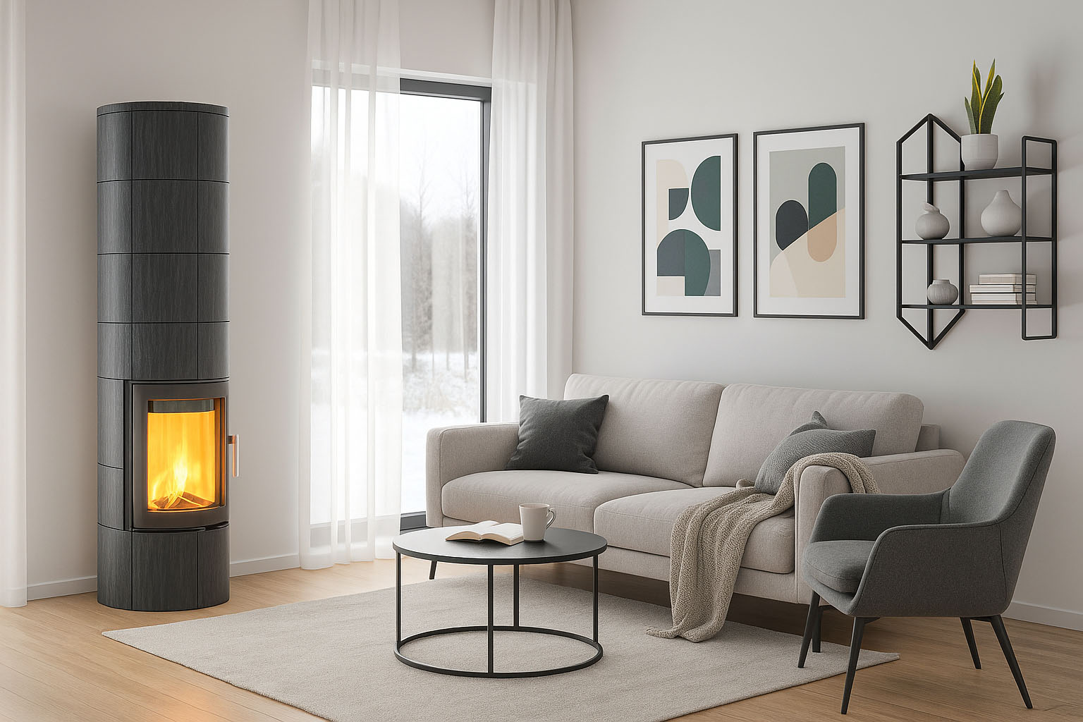 Kaminofen Lotus Maestro 2 Speckstein Montagebeispiel