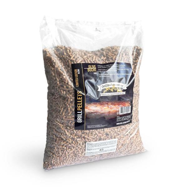 Holz Räucherpellets Grillschmecker Olive/Buche 10 kg Limited Edition Grillpellets