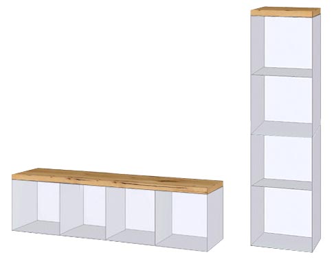 CB-Tec Kaminholzregal 40x160cm Holzauflagen