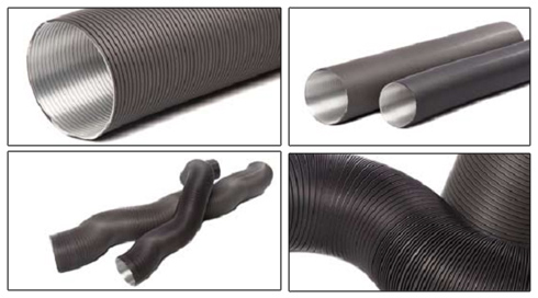 Aluflex, Aluleitung, Flexrohr DN 125 mm x 1,5 m Schwarz