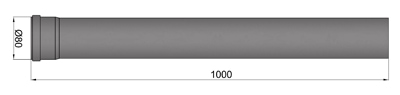 Pelletrohr DN 80 x 1000 mm Schwarz 