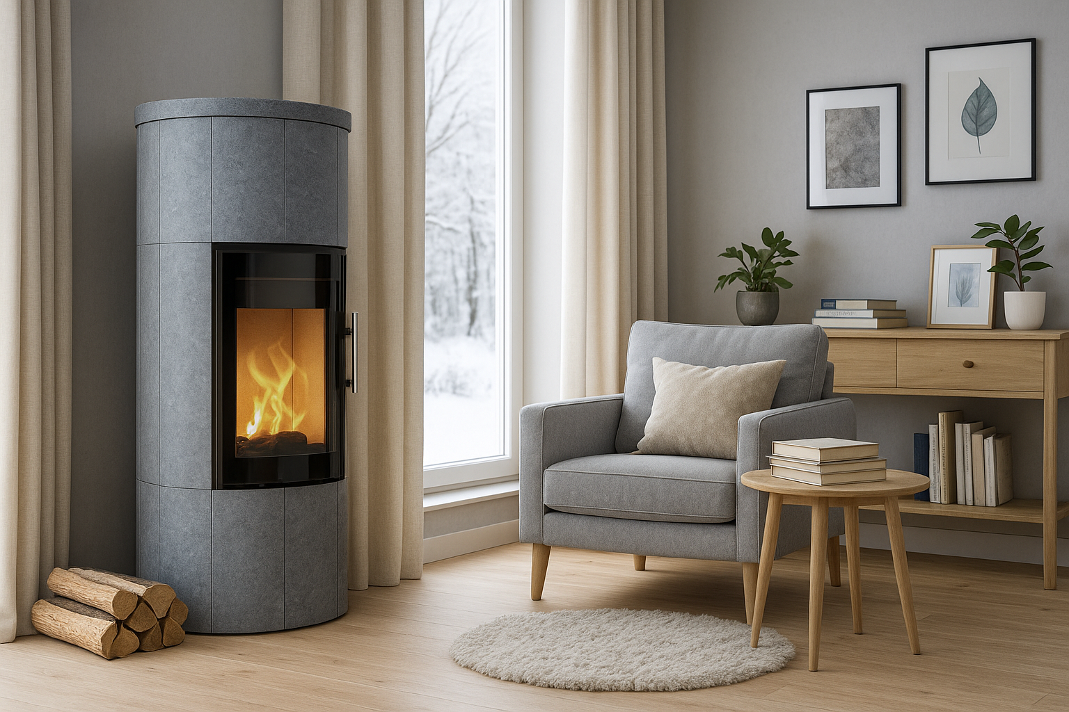 Speicherofen Lotus Maestro 1 Speckstein Montagebeispiel