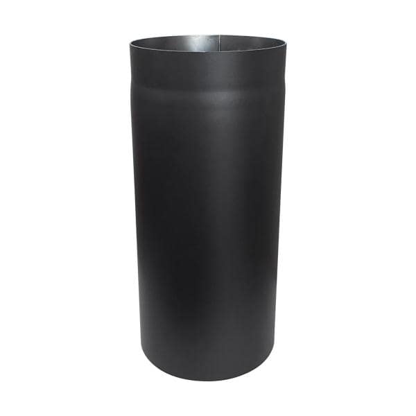 Ofenrohr DN 250 mm Länge 500 mm Schwarz, mit eingezogener Steckverbindung 5 cm
