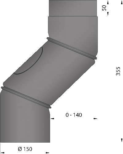 Versatzbogen 0-140 mm Abmessungen