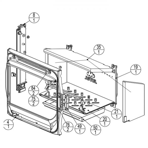 Feuerraumauskleidung Komplettsatz Jotul F 305 Kaminofen (10047877)