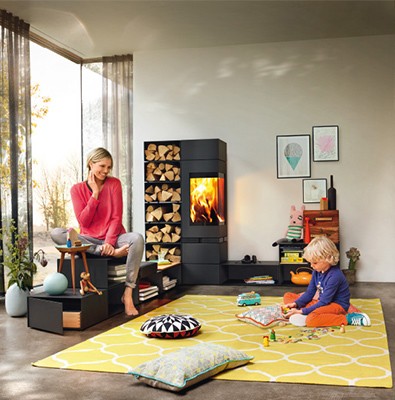Ambiente Kaminofensystem im Spielzimmer