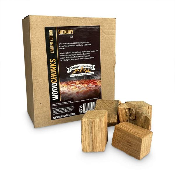Holz Räucherchunks Grillschmecker Hickory 1 kg Woodchunks