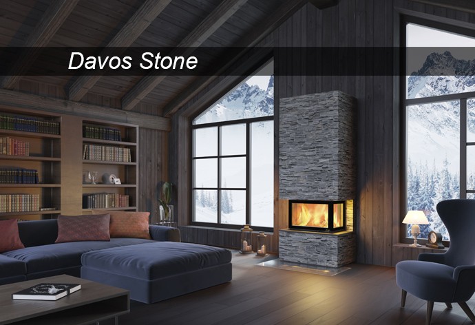Ambientebild des Davos Stone mit U-Kamineinsatz