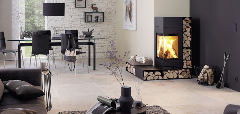 Skantherm - modulares Kaminofensystem im Esszimmer