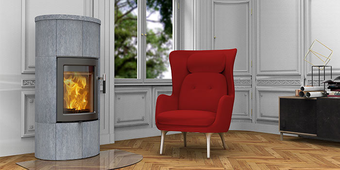 Speicherofen Lotus Maestro 1 Speckstein Montagebeispiel