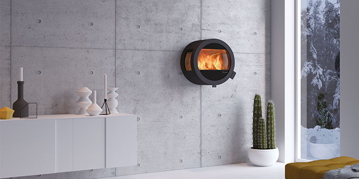 Kaminofen Nordpeis ME Wall Montagebeispiel