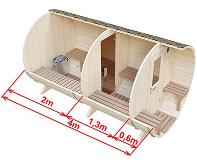Gartensauna S4PV Abmessungen Gartensauna S4PV Abmessungen